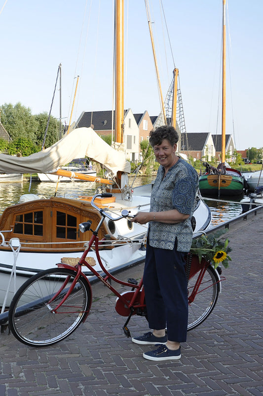 Blue Round Motif Dabu Shirt