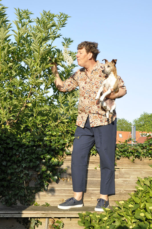 Traditional Elephant Print Collared Shirt