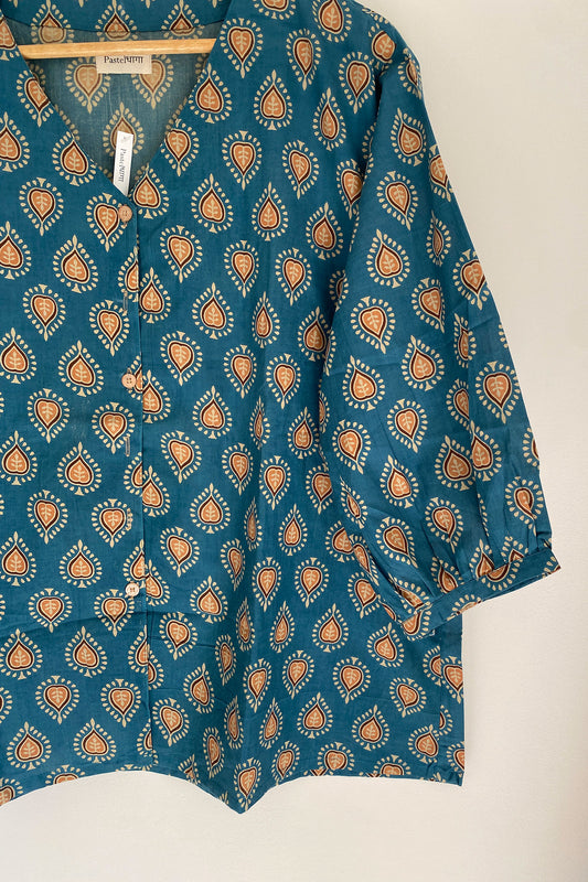 Blue Heart Butta V-neck Shirt