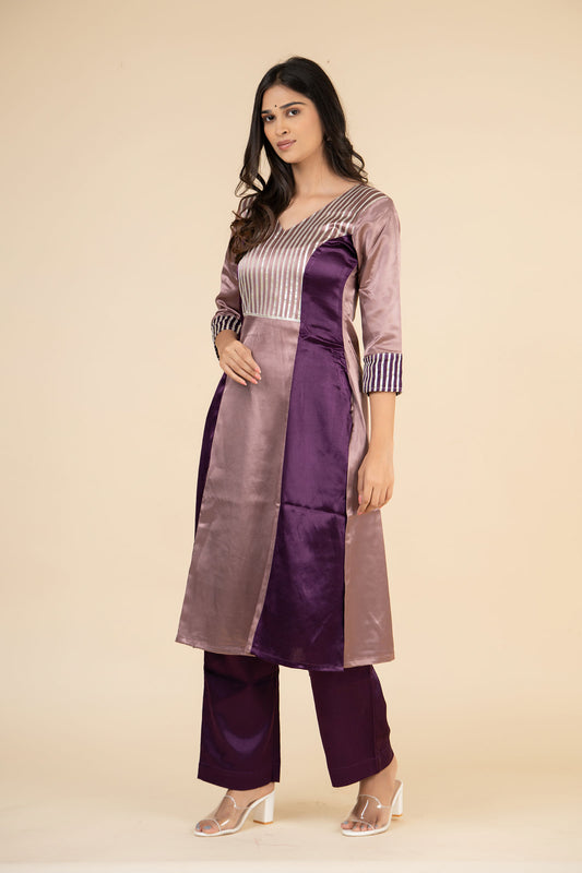 Lavender Lace Kurta Set