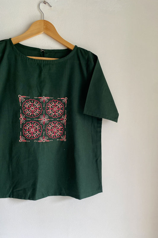 Emerald Bloom Top