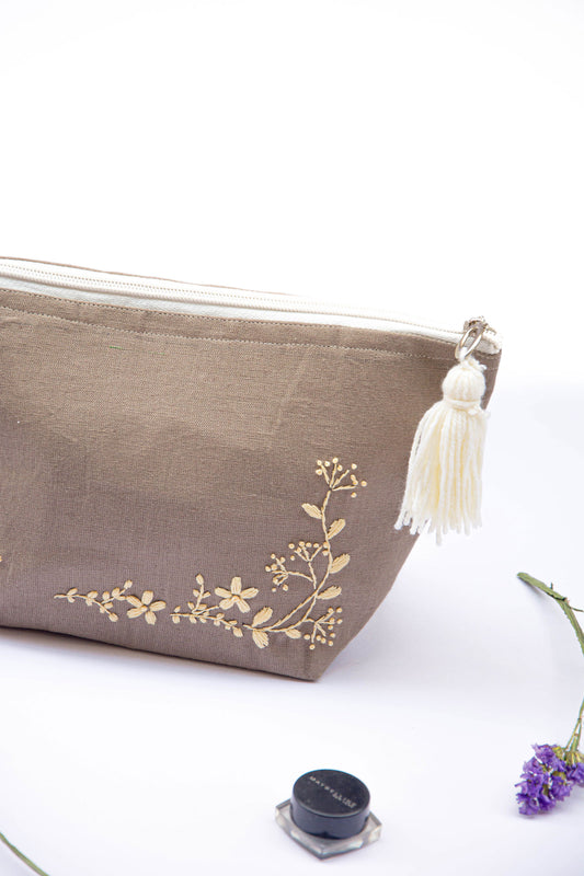 Cedar Floral Embroidery Multi Purpose Big Pouch