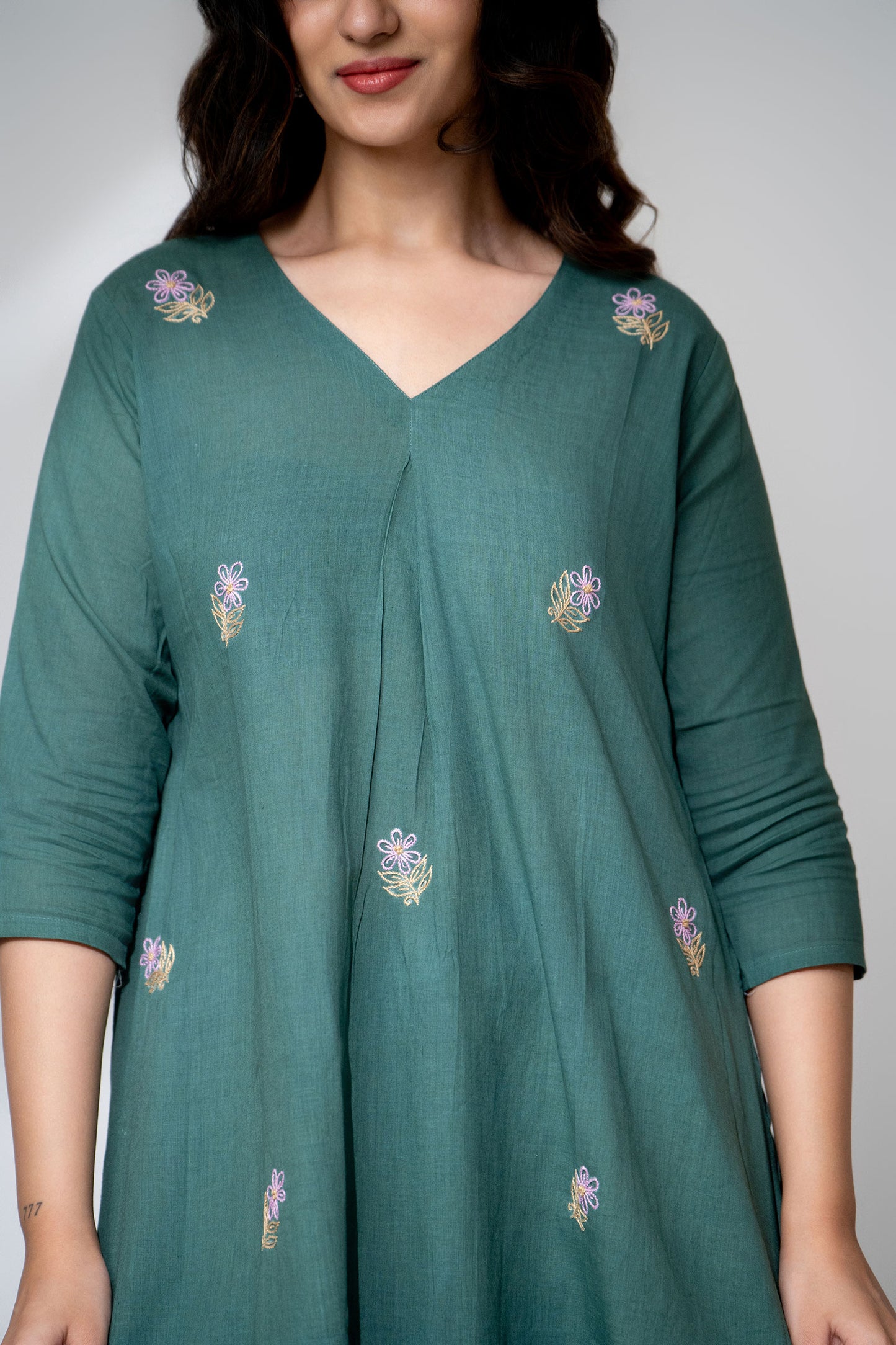 Mint Green Mul Kurta Set