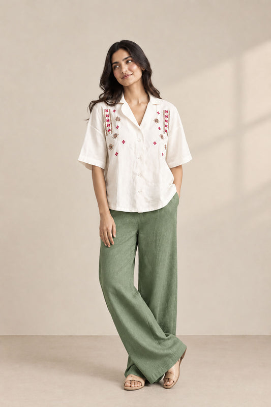Petal Whisper Ivory Shirt