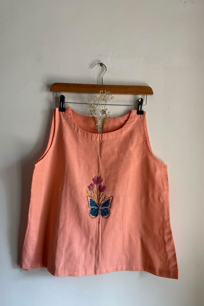 Peach Papillon Top
