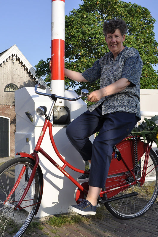 Blue Round Motif Dabu Shirt