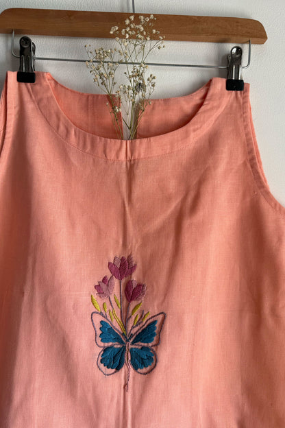 Peach Papillon Top