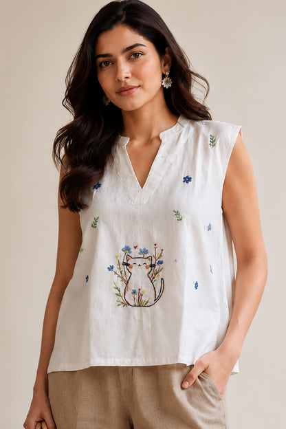 The Garden Cat Top