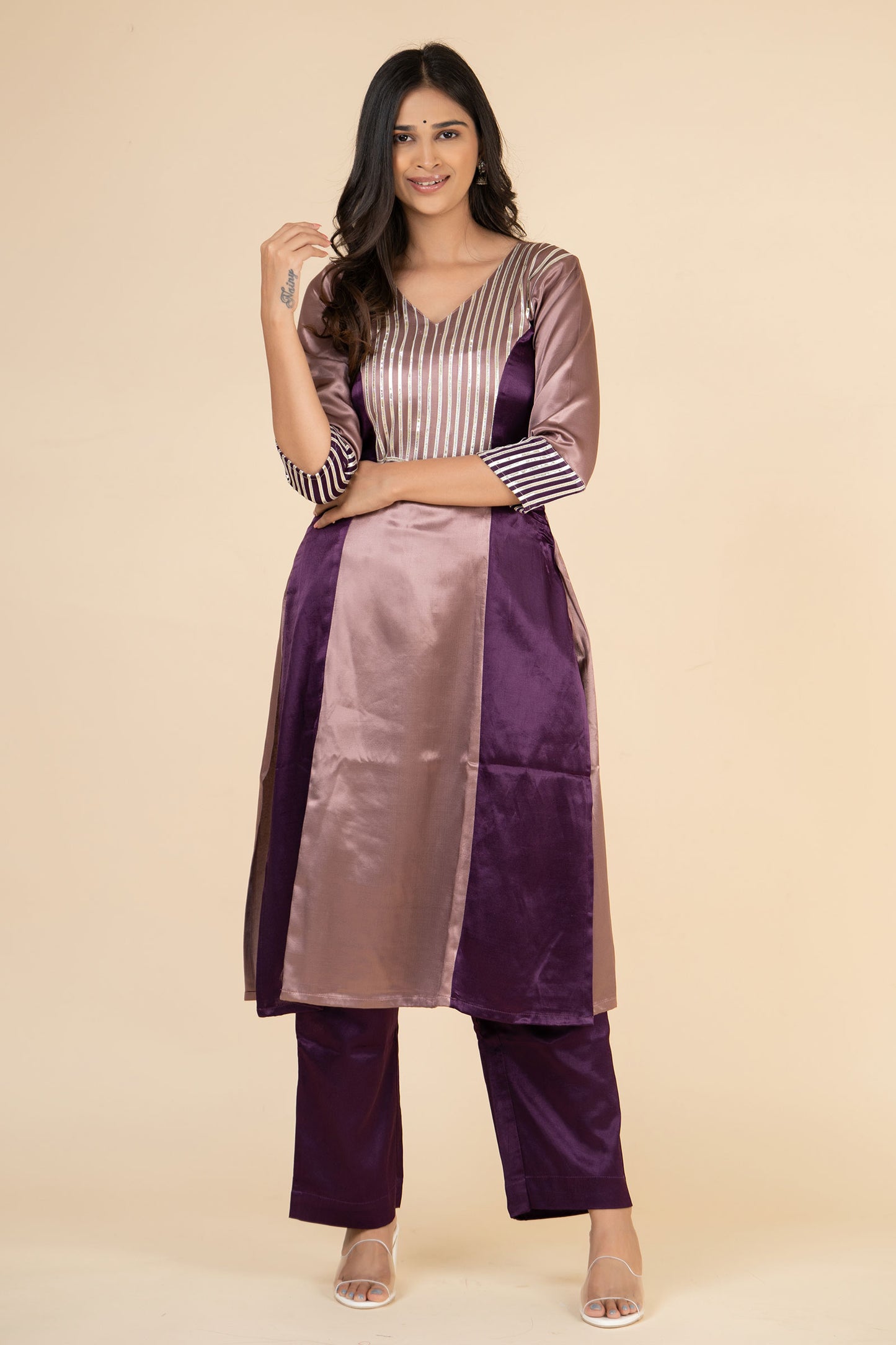 Lavender Lace Kurta Set