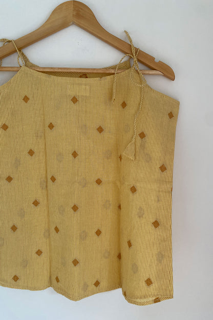 Yellow Striped Mul Cotton Top