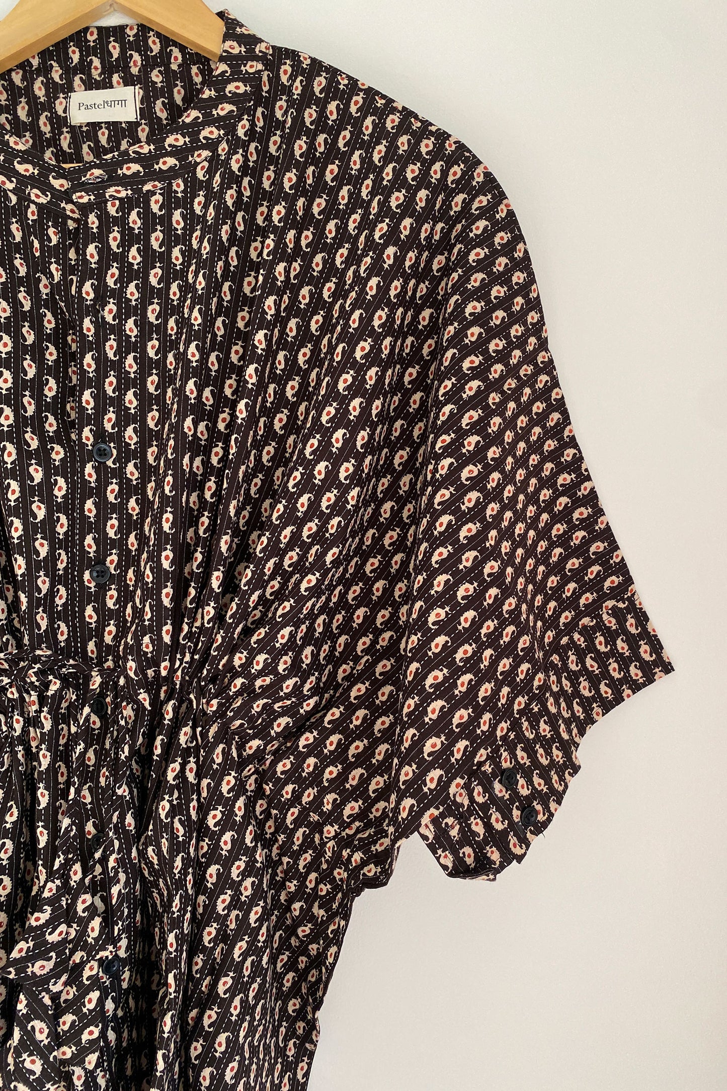 Charcoal Black Mango Printed Kaftan