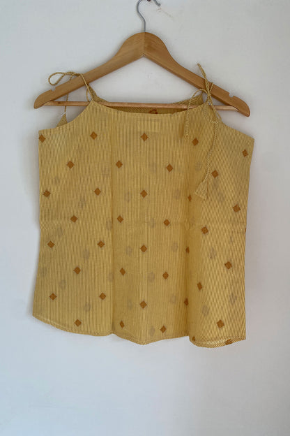 Yellow Striped Mul Cotton Top