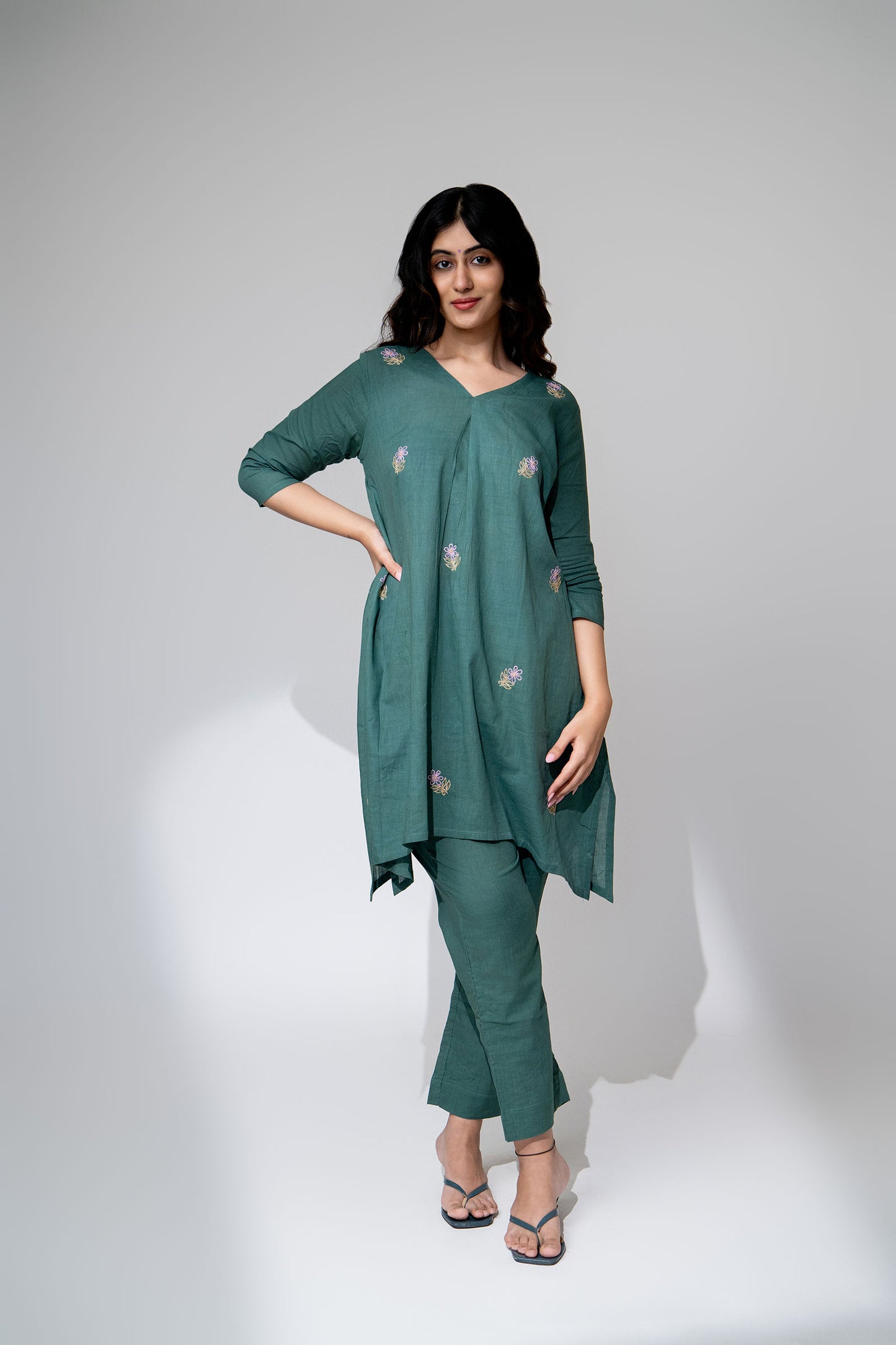 Mint Green Mul Kurta Set