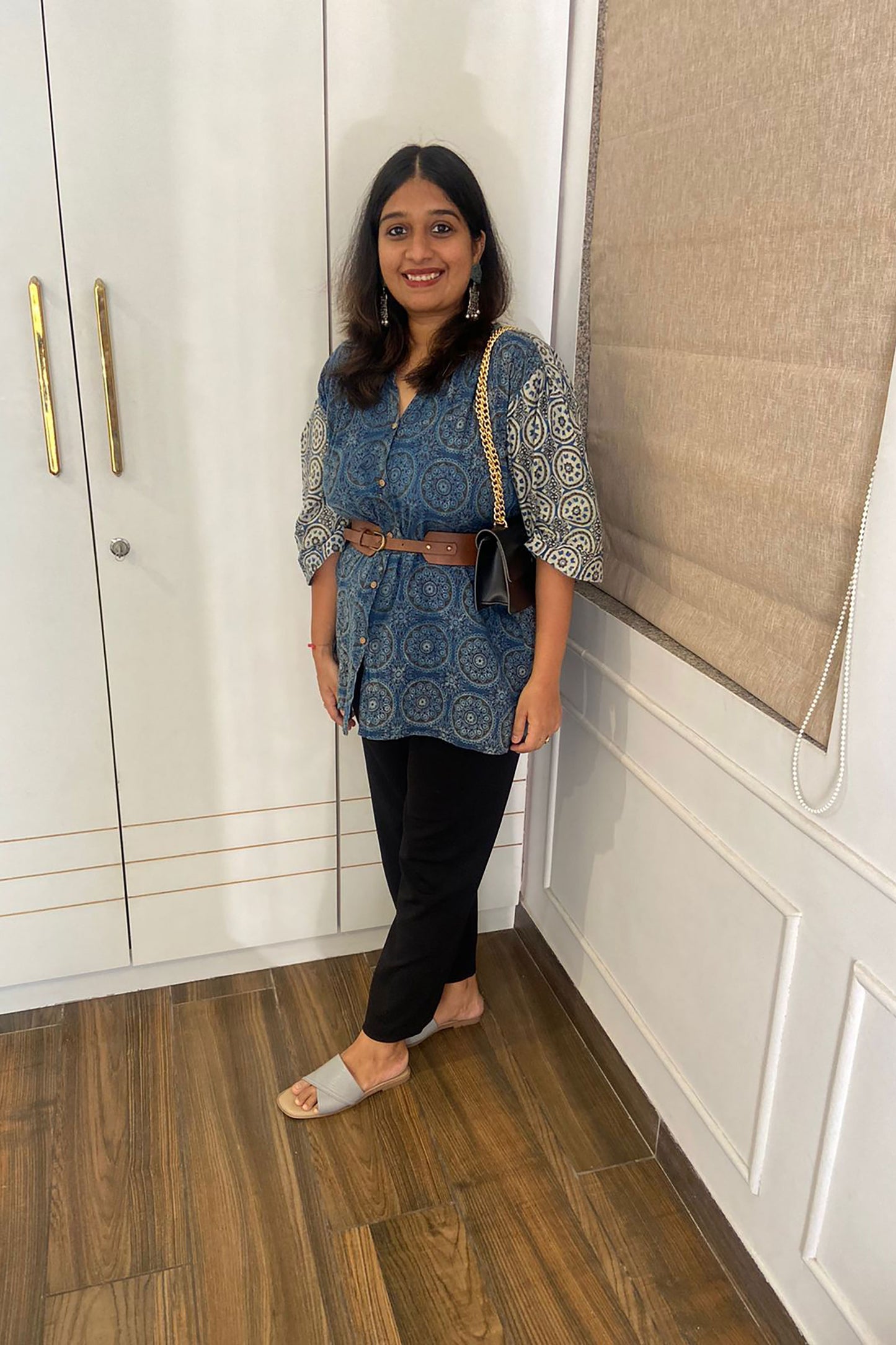 Prussian Blue Dabu Airy Shirt