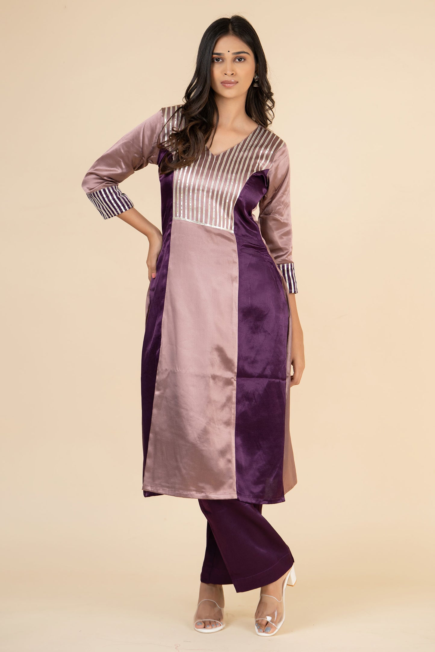 Lavender Lace Kurta Set