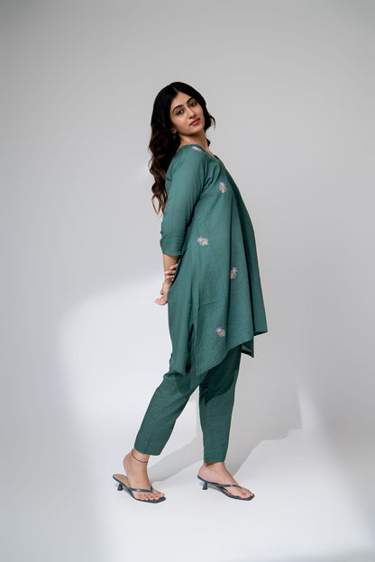 Mint Green Mul Kurta Set