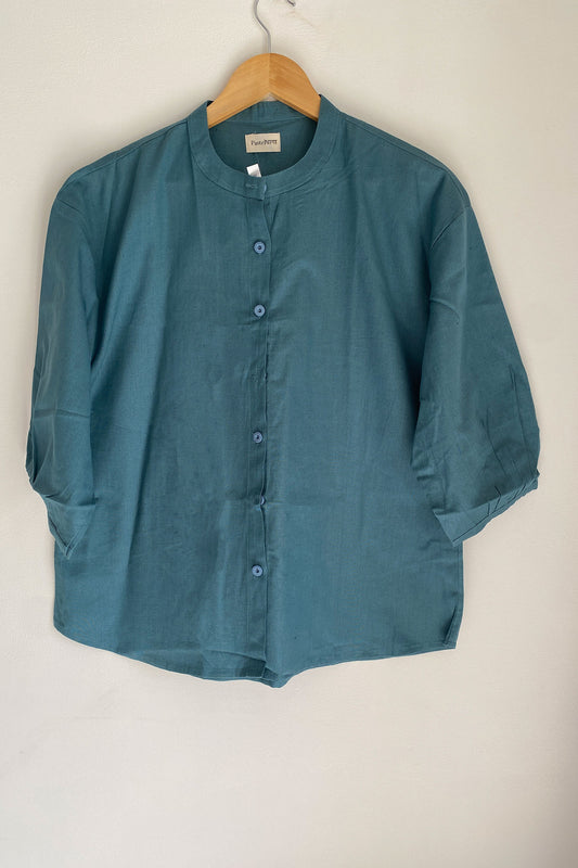 Steel Blue Relaxed Fit Shirt