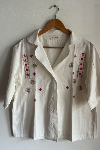 Petal Whisper Ivory Shirt