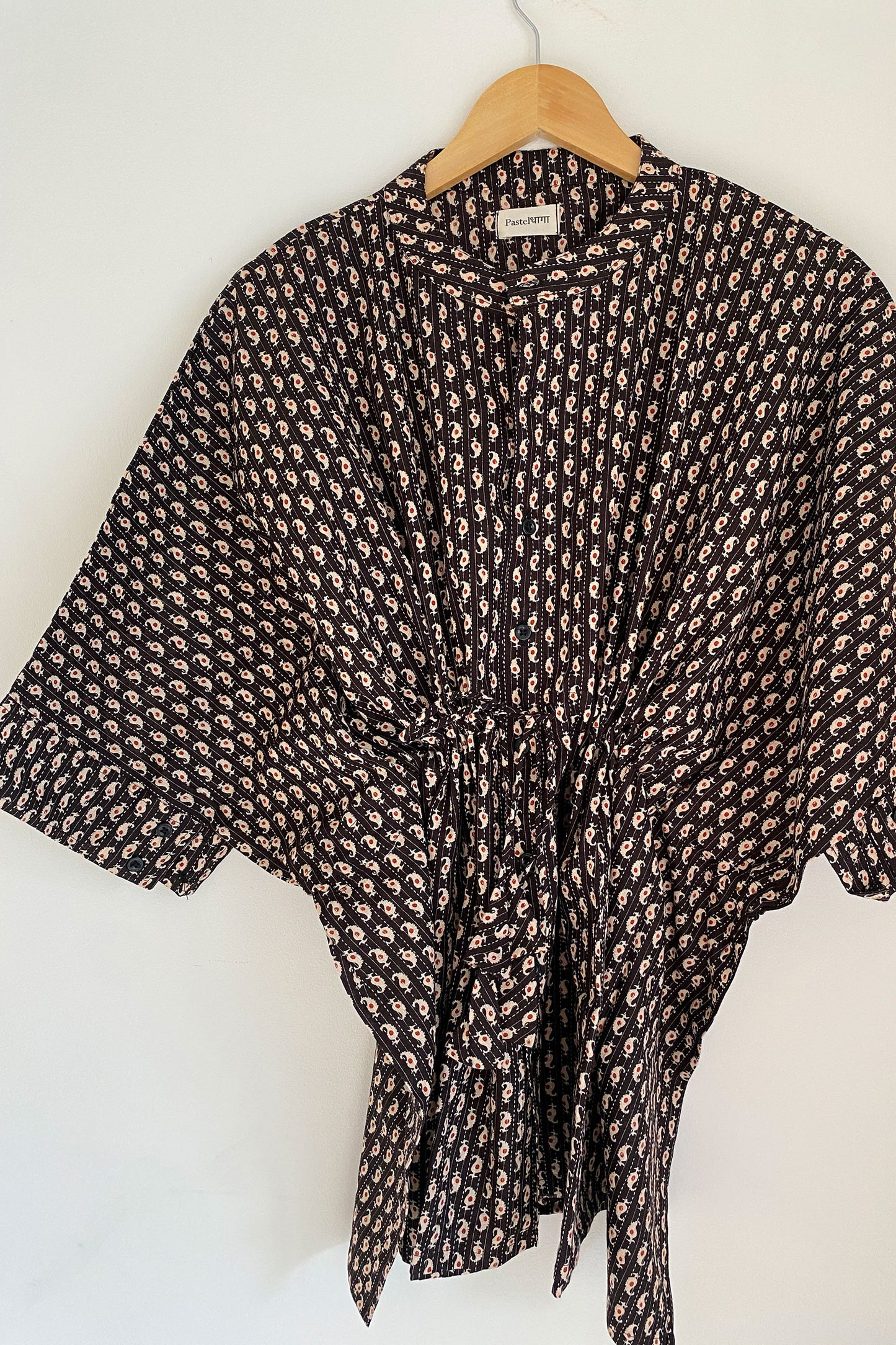 Charcoal Black Mango Printed Kaftan
