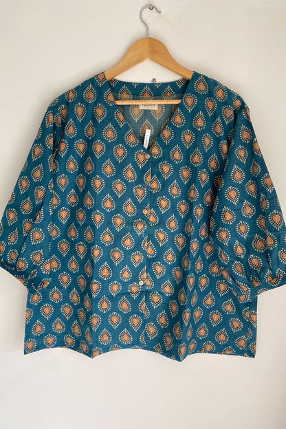 Blue Heart Butta V-neck Shirt
