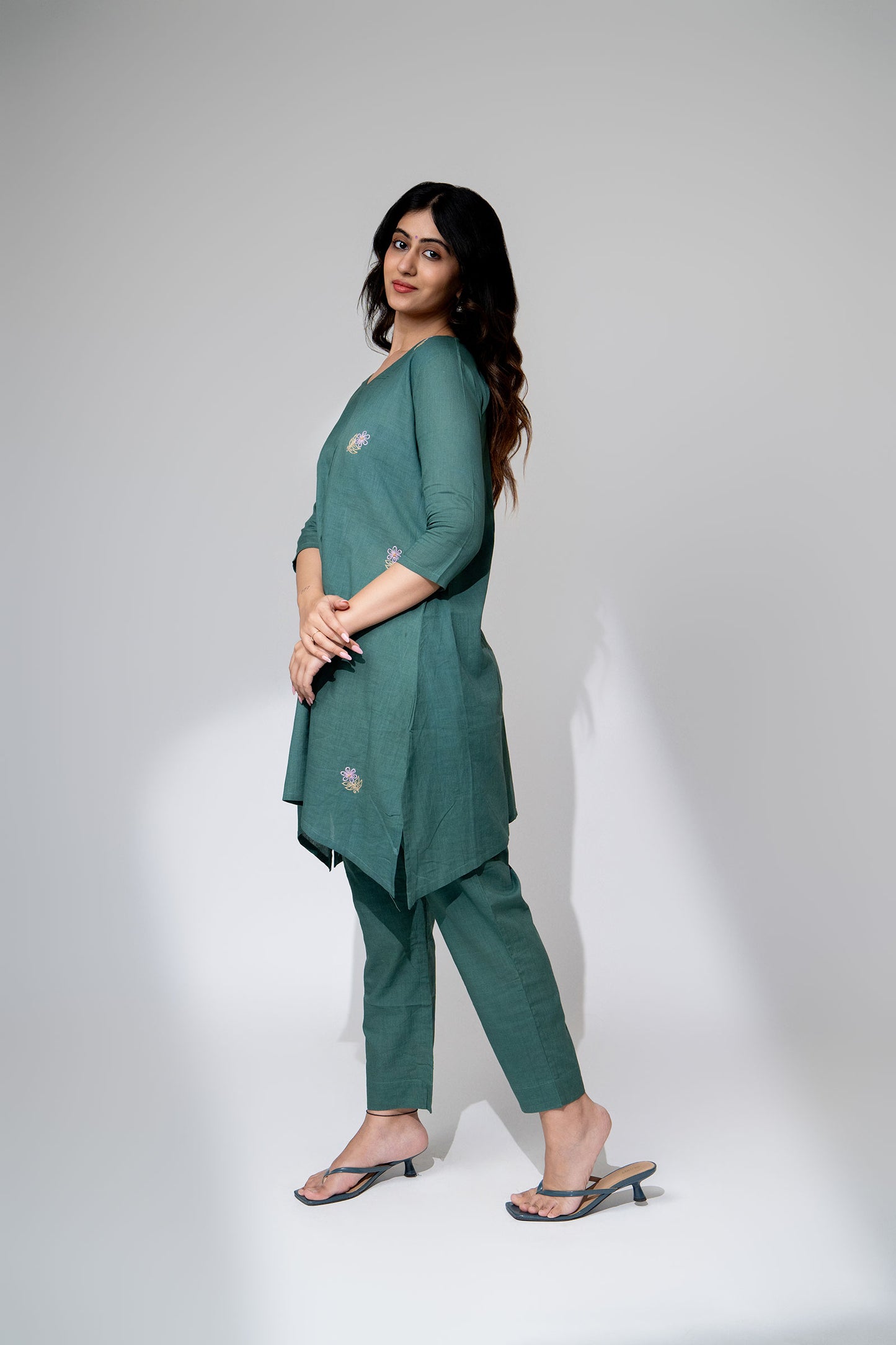 Mint Green Mul Kurta Set