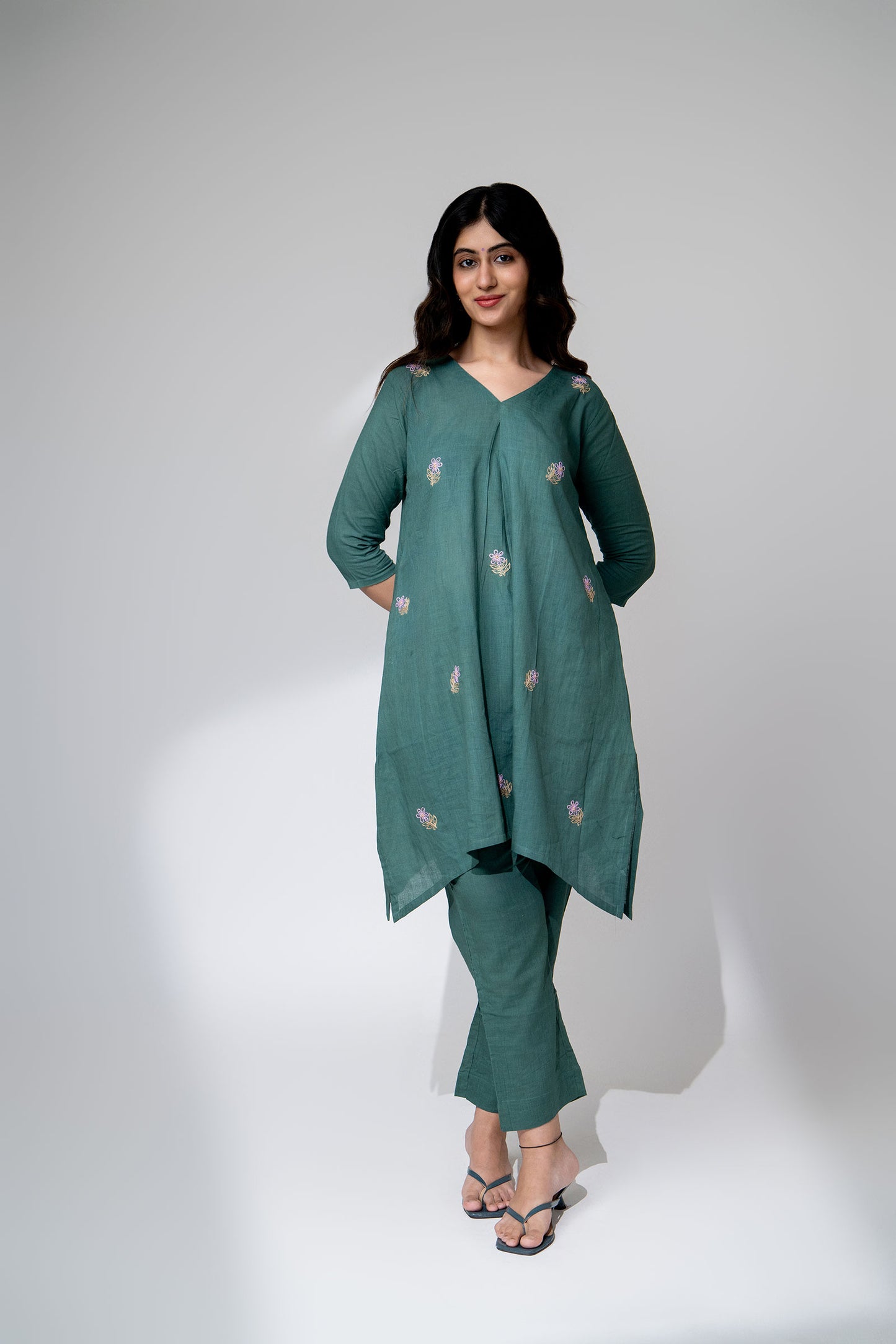 Mint Green Mul Kurta Set