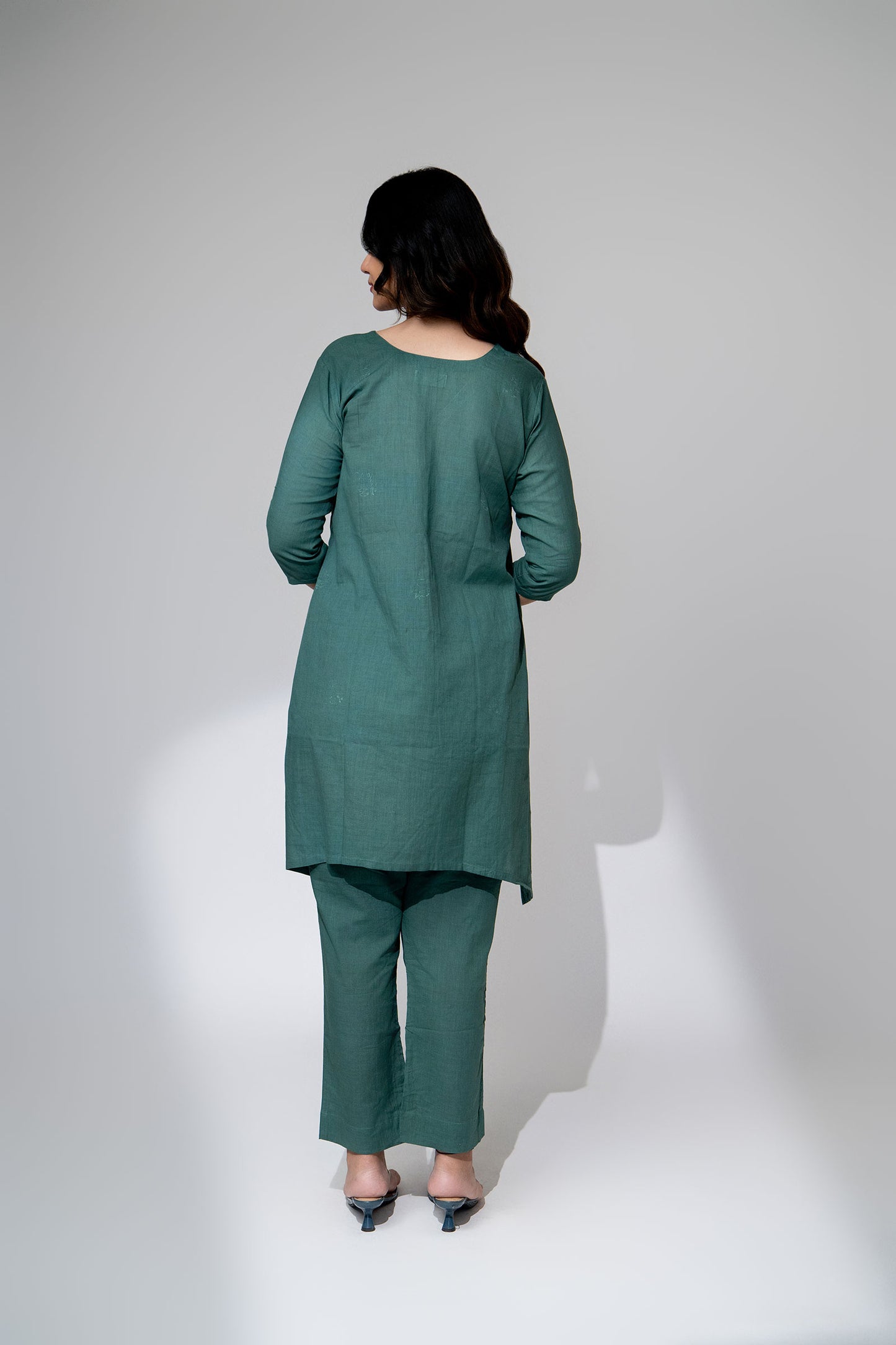 Mint Green Mul Kurta Set