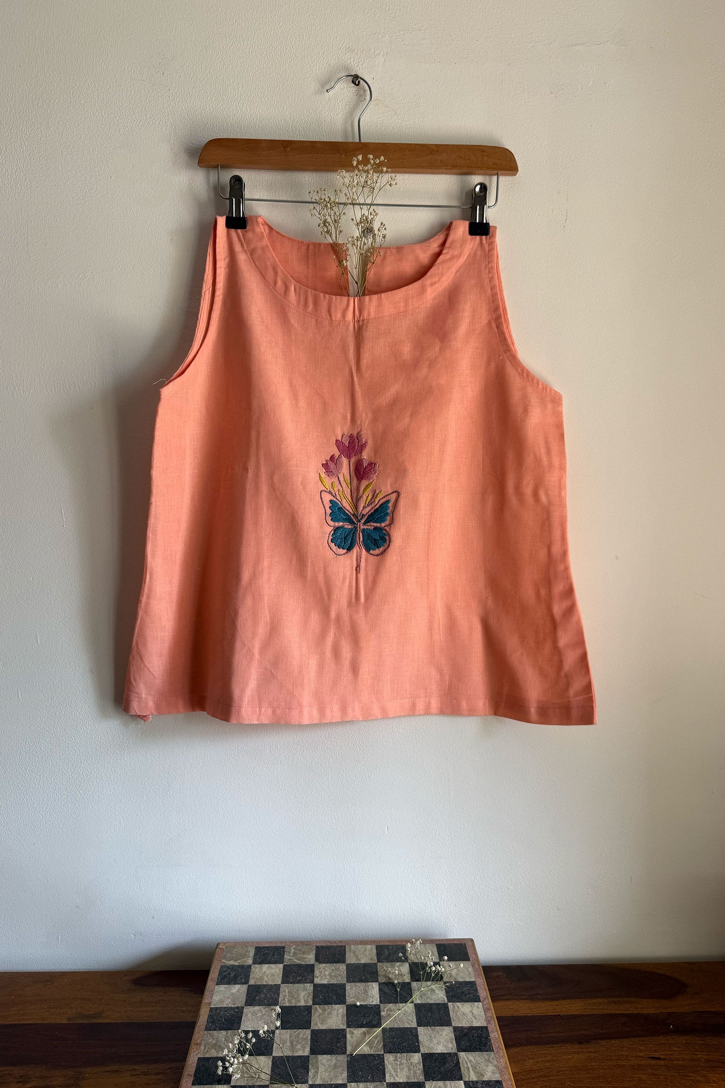 Peach Papillon Top
