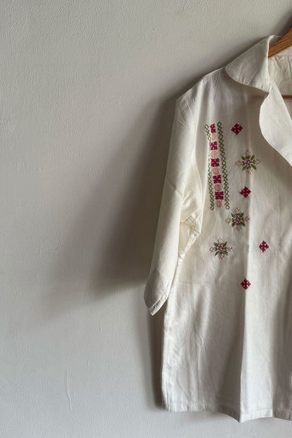 Petal Whisper Ivory Shirt