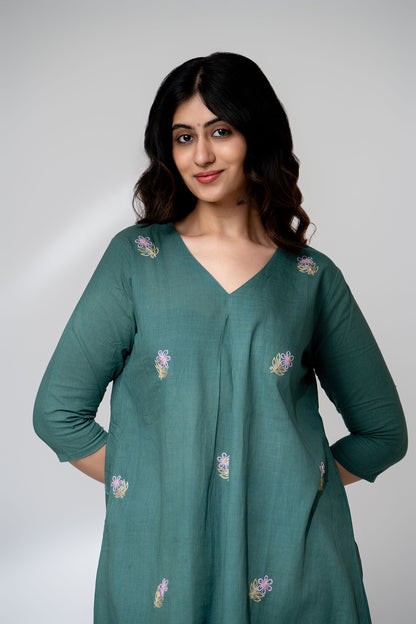 Mint Green Mul Kurta Set