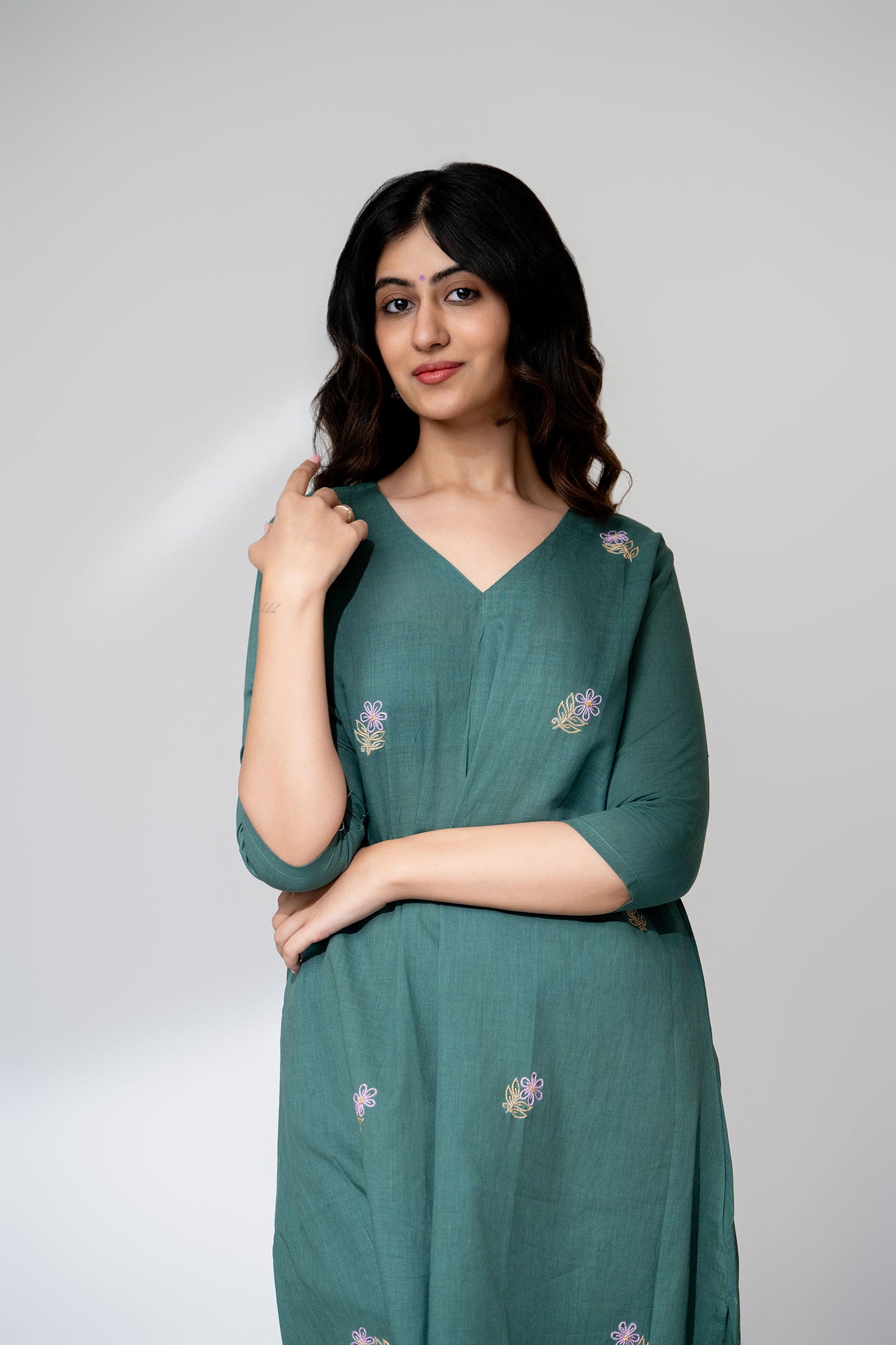 Mint Green Mul Kurta Set