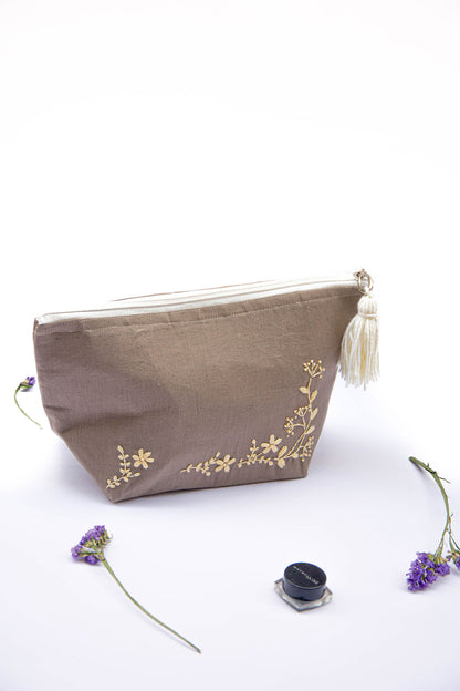 Cedar Floral Embroidery Multi Purpose Big Pouch