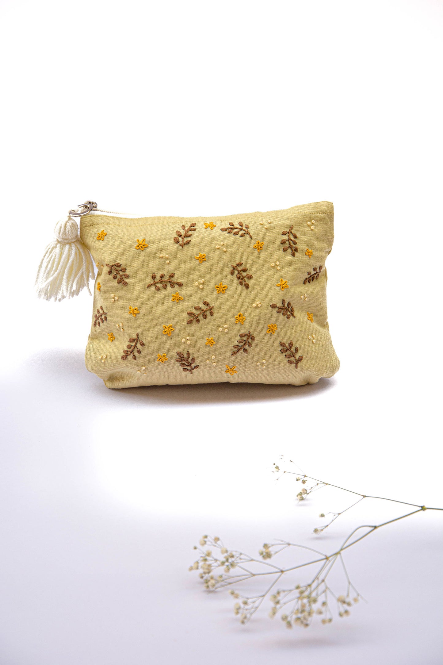 Sugar Cookie Spring Embroidery Multi Purpose Small Pouch