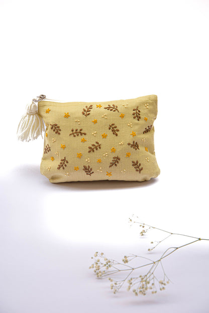 Sugar Cookie Spring Embroidery Multi Purpose Small Pouch