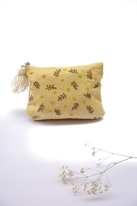 Sugar Cookie Spring Embroidery Multi Purpose Small Pouch