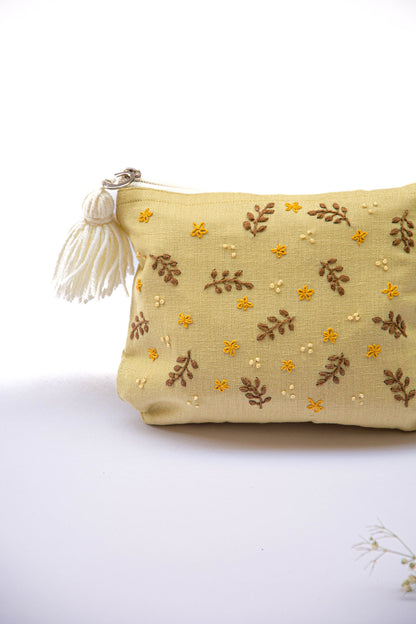 Sugar Cookie Spring Embroidery Multi Purpose Small Pouch