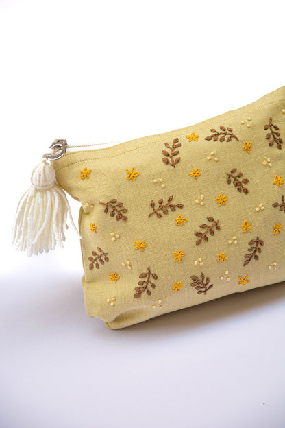 Sugar Cookie Spring Embroidery Multi Purpose Small Pouch