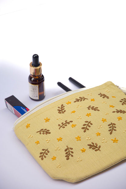 Sugar Cookie Spring Embroidery Multi Purpose Small Pouch