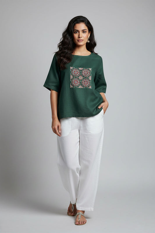 Emerald Bloom Top