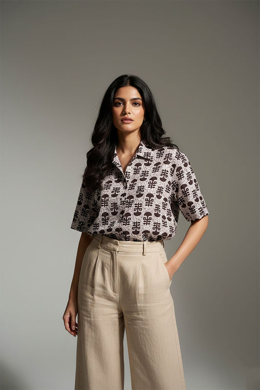 Grey White Dabu Shirt