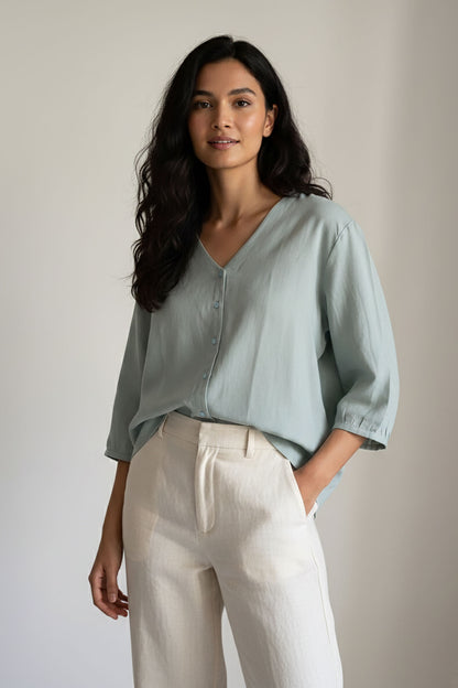 Powder Blue Relaxed Fit Shirt